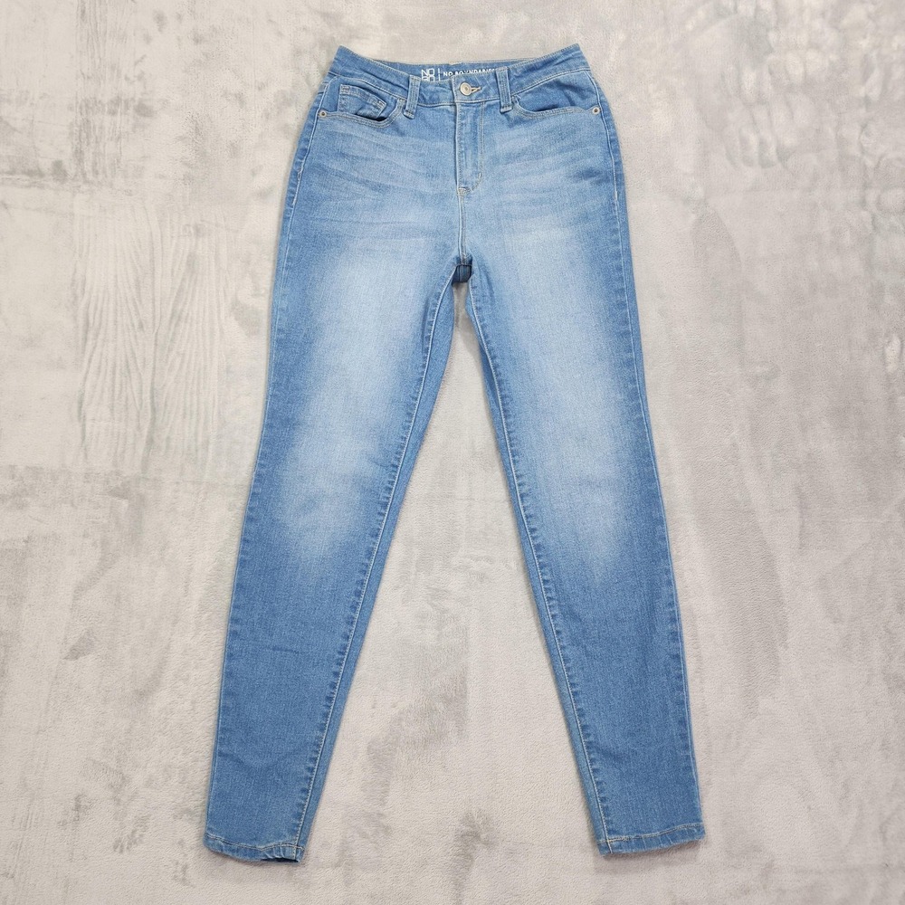No Boundaries Jeans Womens 3 Juniors Blue Mid Rise Skinny Slim Stretch Denim - Picture 1 of 11